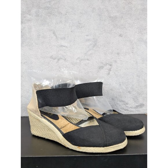 Lauren Ralph Lauren Charla Wedge Women Size 7.5 Black Closed Toe Summer Vacation - Picture 2 of 11